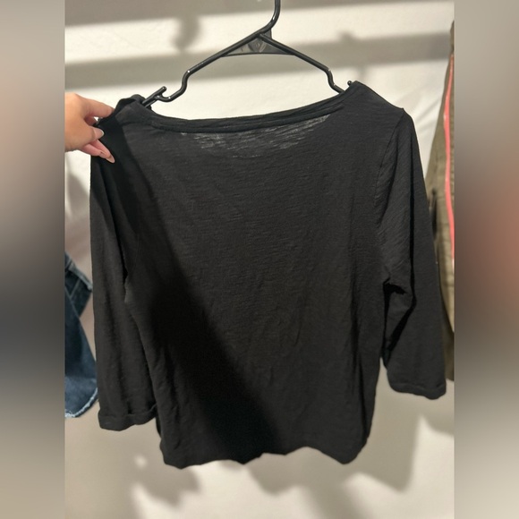 Chico's Black Button-Shoulder Top - Picture 4 of 4